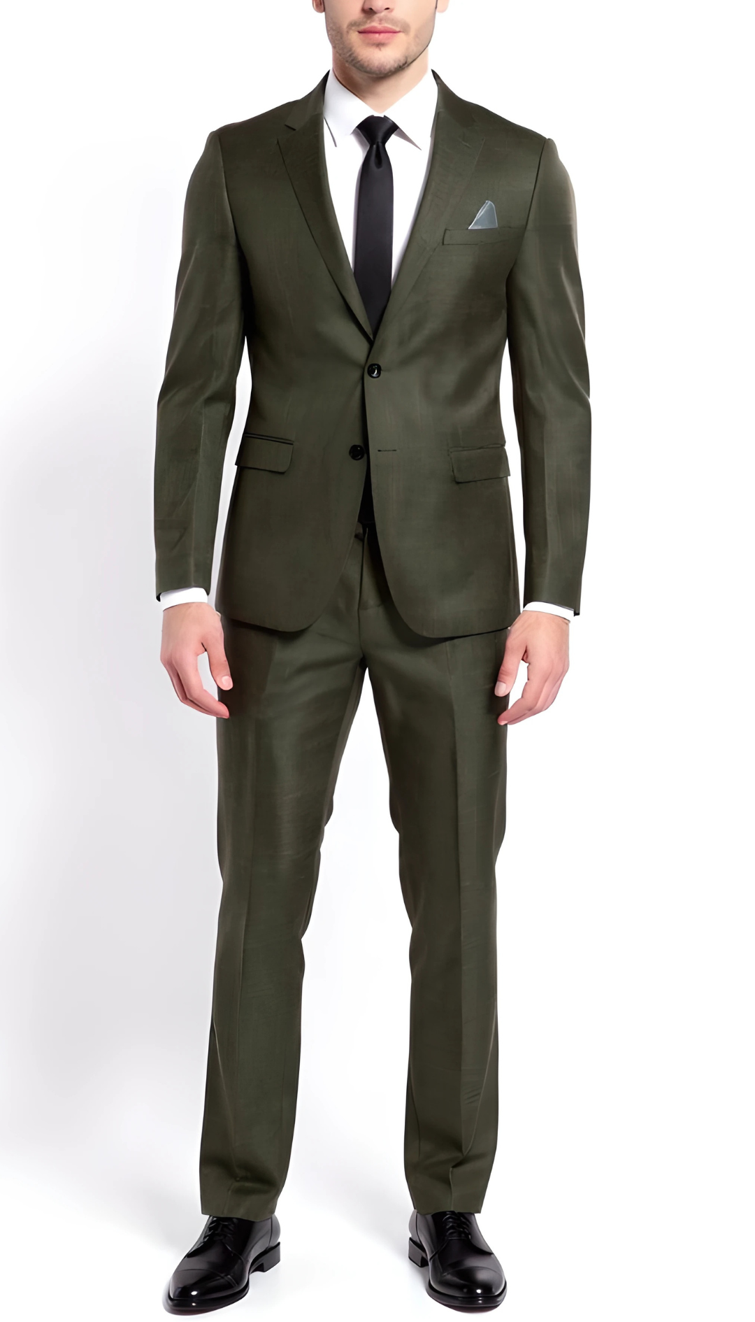 Ferrecci Harwin Mens Hunter Green Textured Tweed Suit. 40S/34W