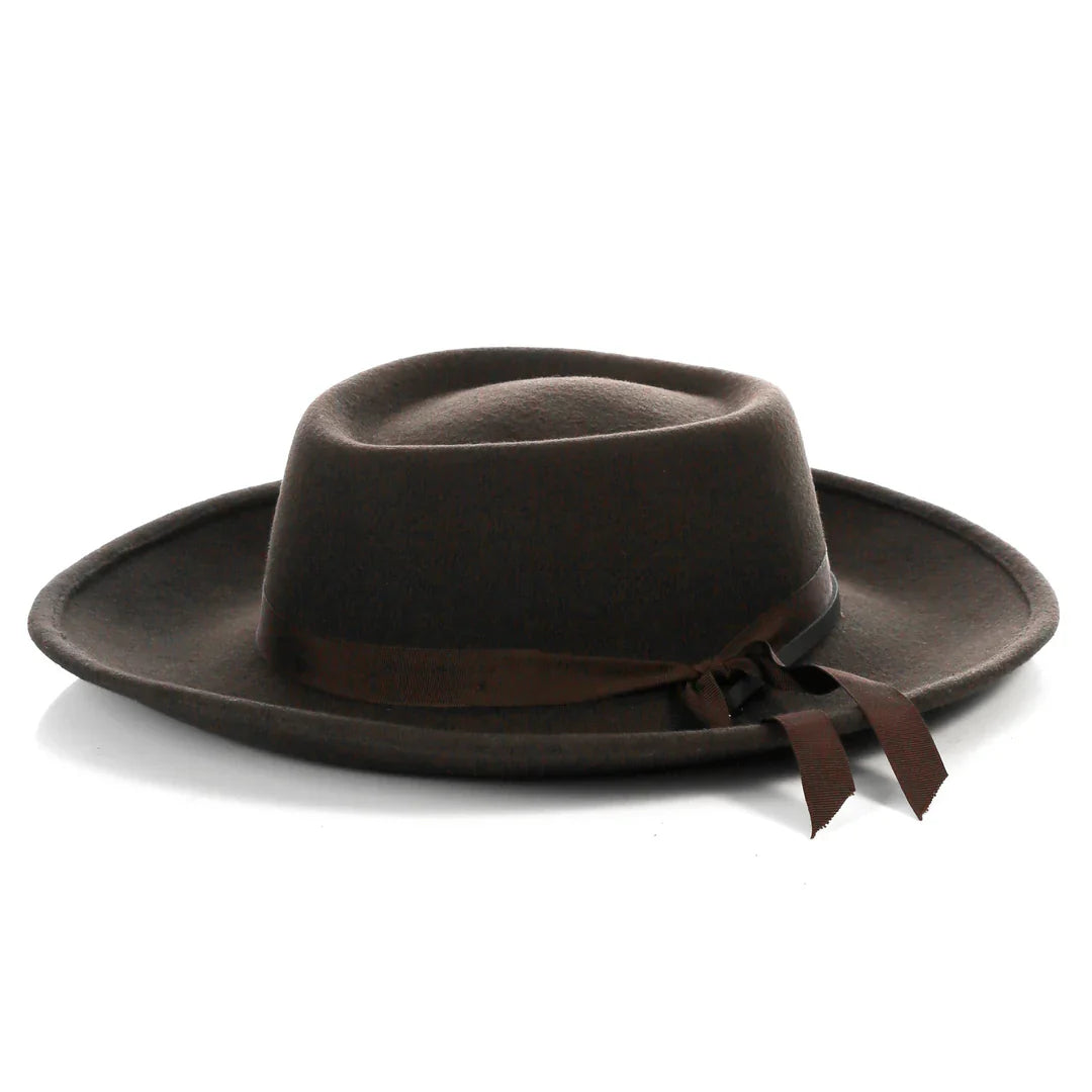 Dark Brown Wide Brim Fedora - Earp display picture 1