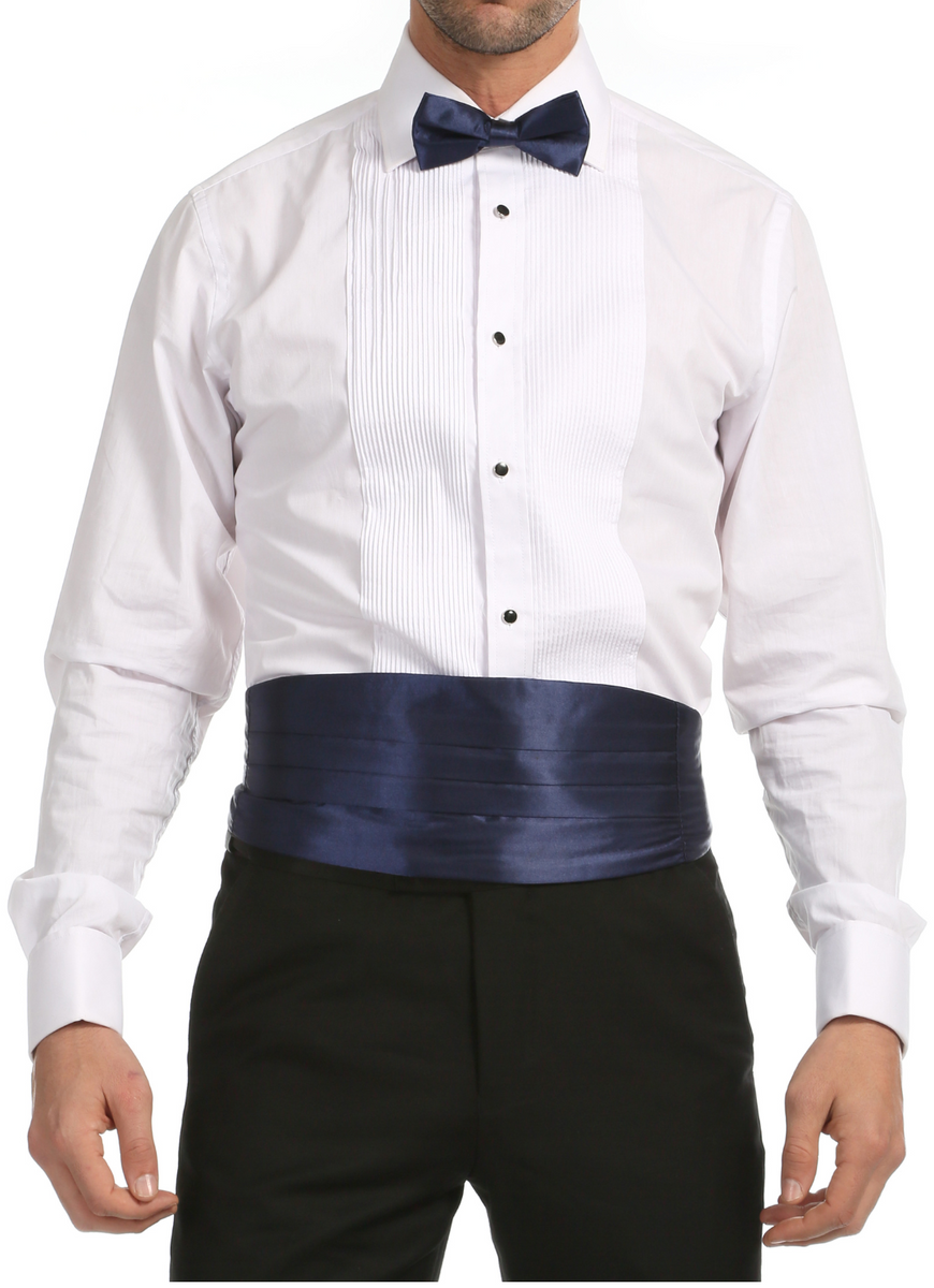 New Satin Bow Tie & Cummerbund Set  - Caribbean  Blue
