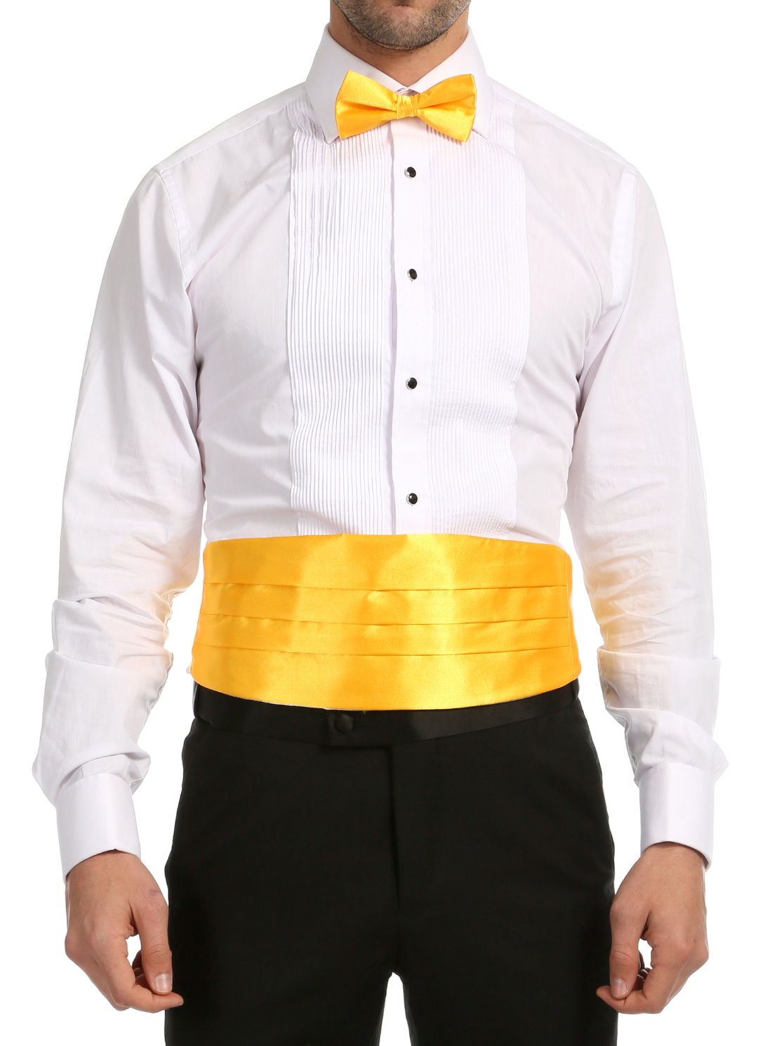Satine Yellow Bow Tie & Cummerbund Set Satine Yellow Bow Tie & Cummerbund Set