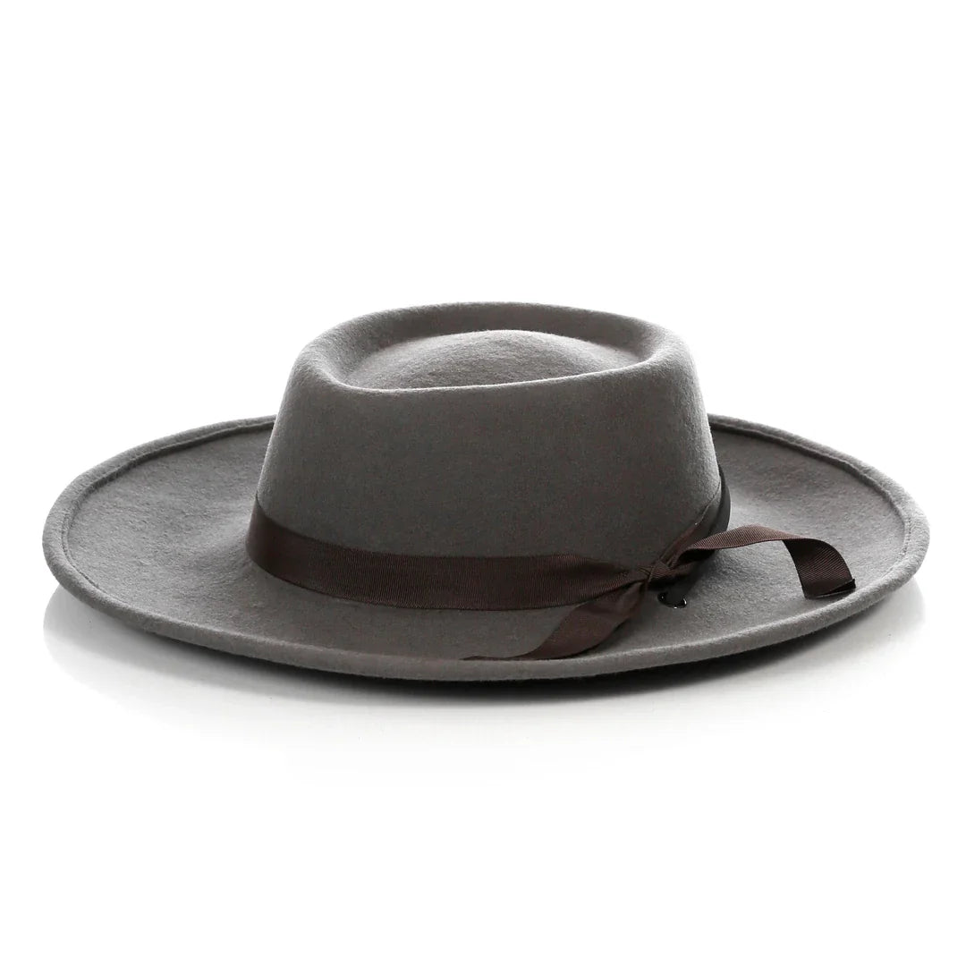 Gray wide-brim fedora hat Wide Brim Fashion Fedora - Mike The Hatter main image 3