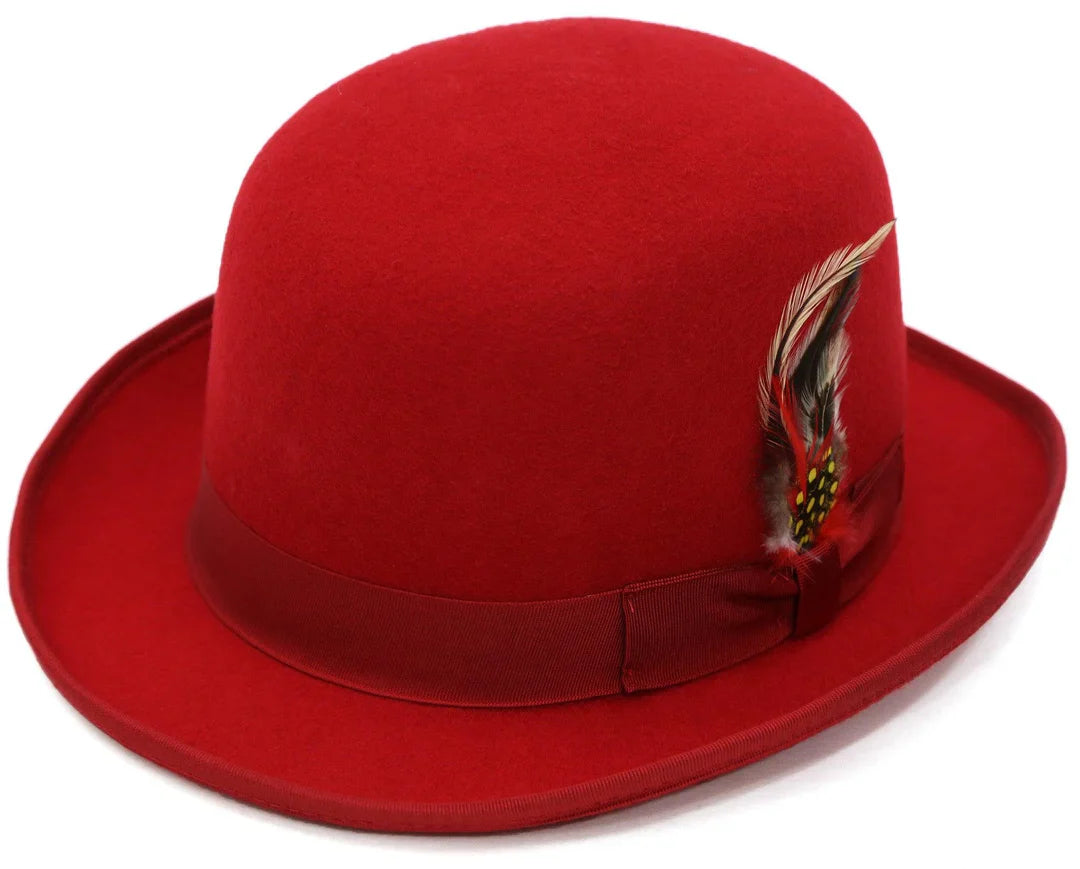 Premium Wool Derby Hat - Red display picture 2