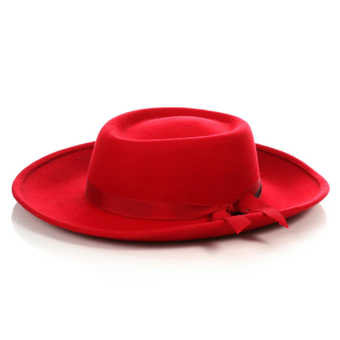 Red Wide Brim Fedora - Earp display picture 2