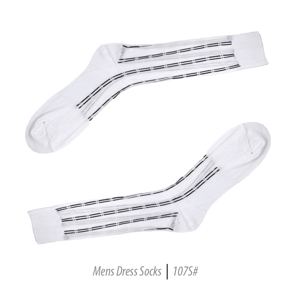 Men's Short Nylon Socks 107S - White/Black Men's Short Nylon Socks 107S - White/Black