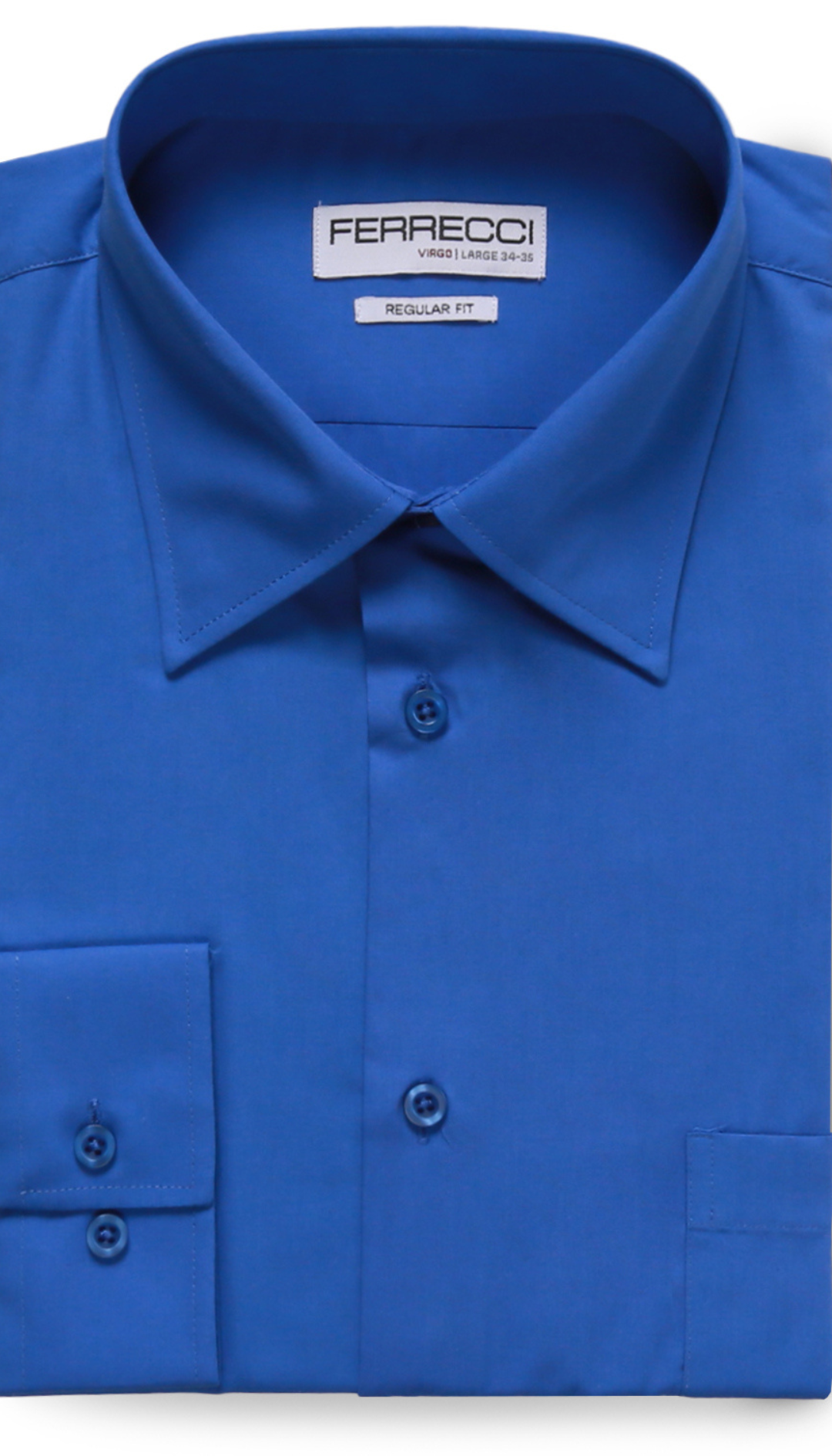 17 34/35 dress shirt Ferrecci Virgo Royal Blue Regular Fit Dress Shirt 17 XL 34-35 Sleeve