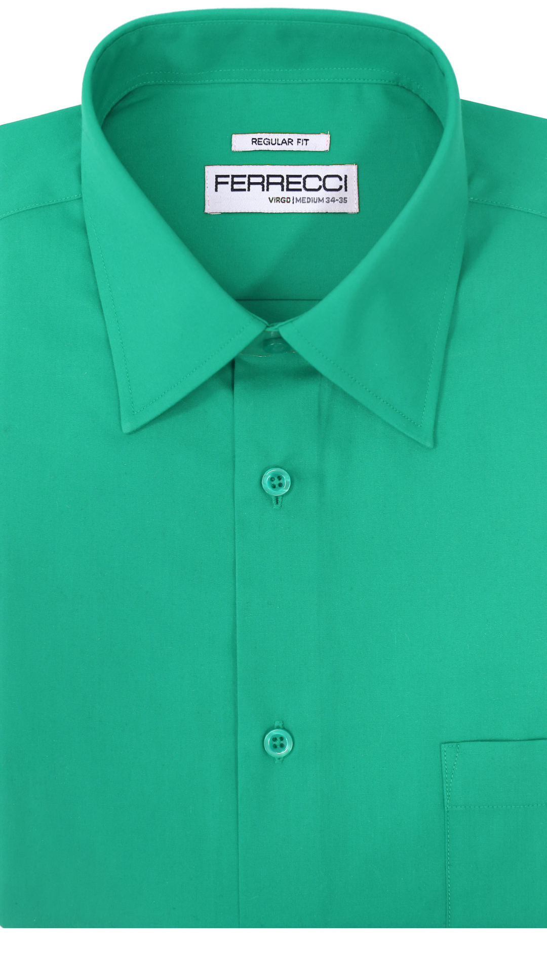 Ferrecci Virgo Turquoise Green Regular Fit Dress Shirt 16 Large 36-37 Sleeve