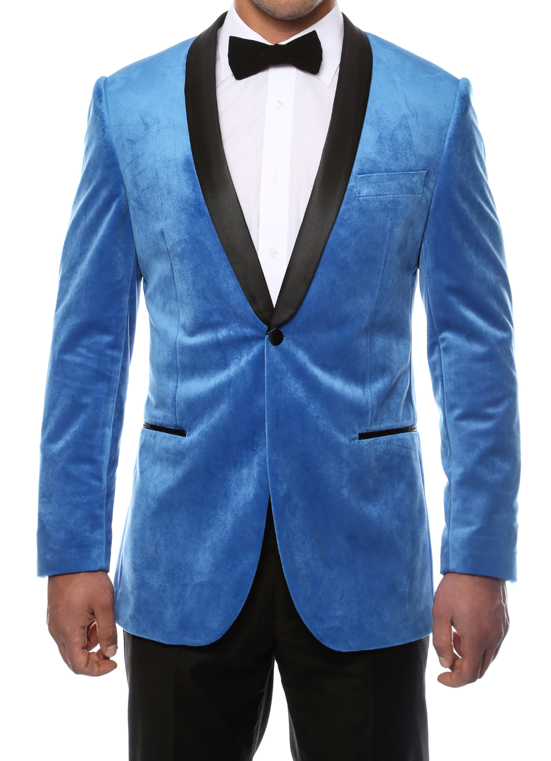 Enzo Royal Blue Slim Fit Velvet Shawl Tuxedo Blazer Royal Blue / 46R Enzo Royal Blue Slim Fit Velvet Shawl Tuxedo Blazer Royal Blue / 46R