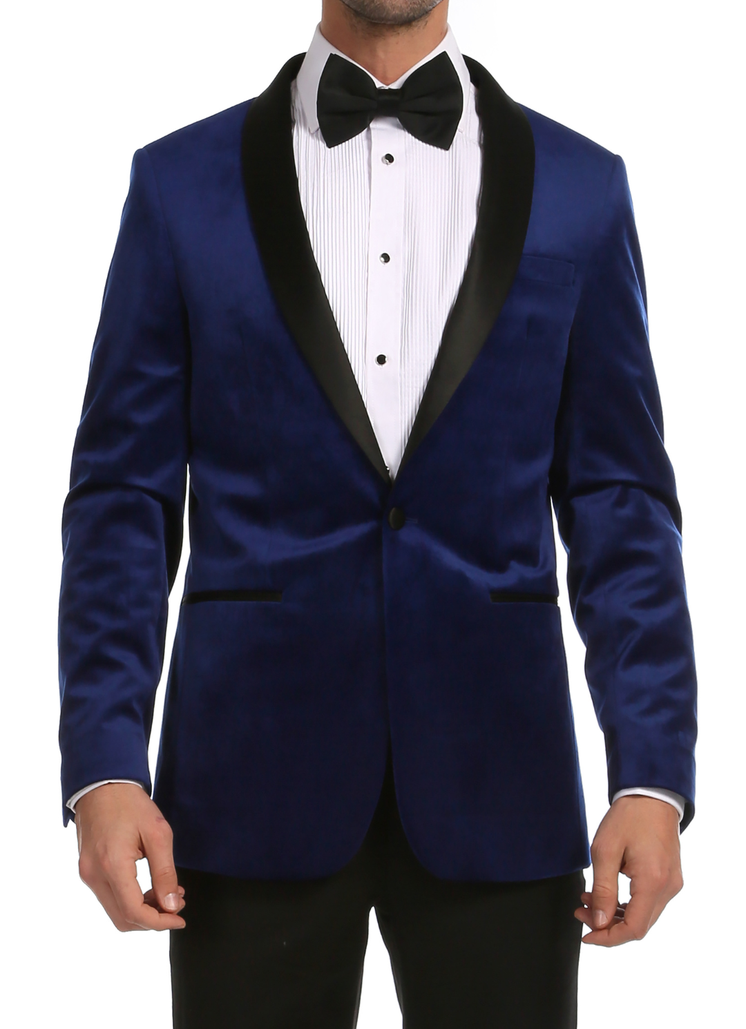 Peak Lapel Midnight Blue Velvet Tuxedo Enzo Indigo Velvet Slim Fit