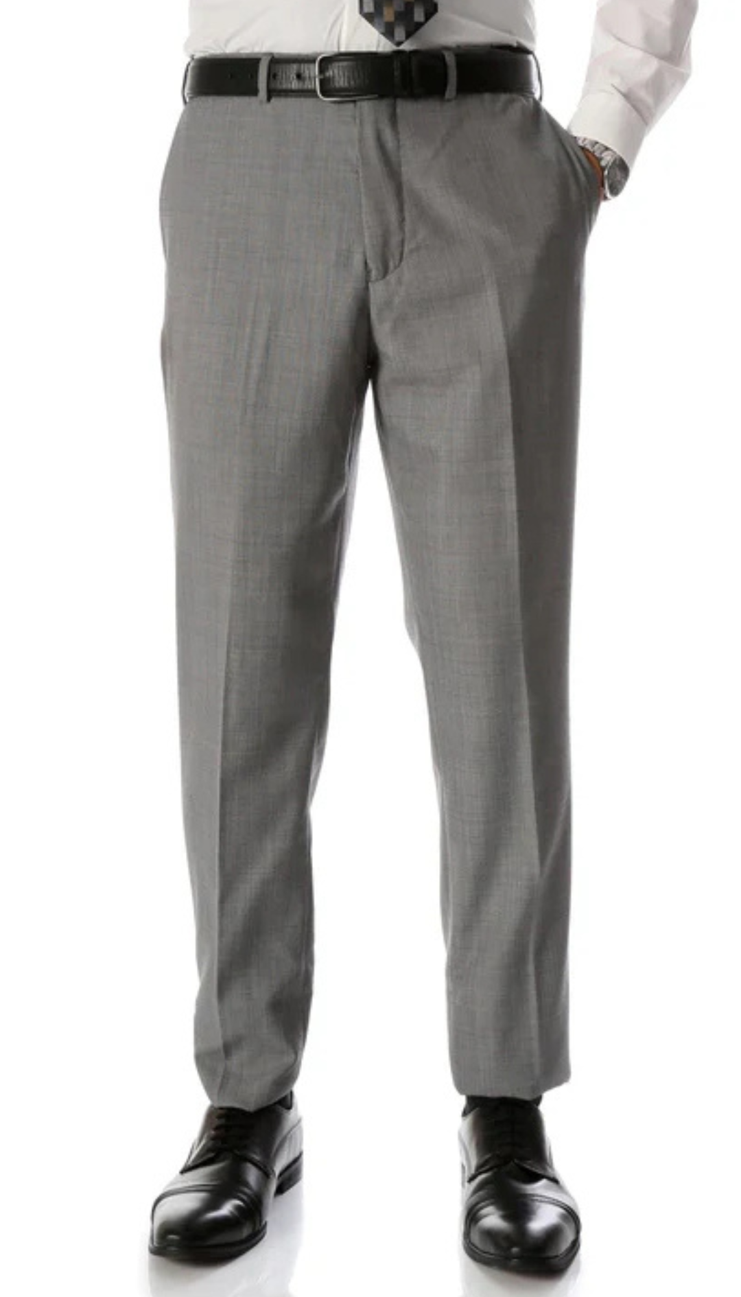 Ben Light Grey Wool Blend Modern Fit Traveler Pants Ben Light Grey Wool Blend Modern Fit Traveler Pants