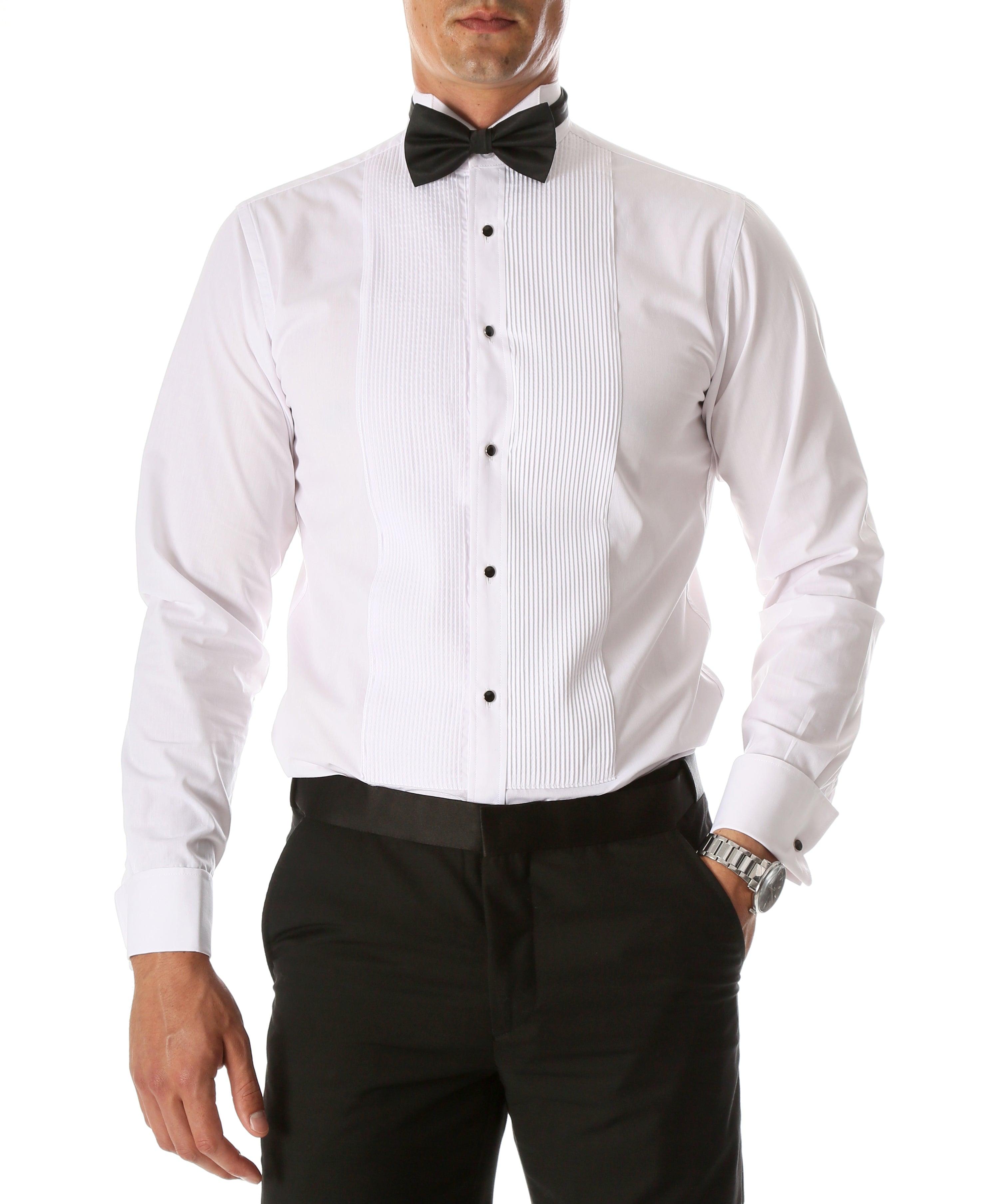white dress shirt for tuxedo Black and White Art Color:Greyish Blue Tuxedo studs for this brand_LBH