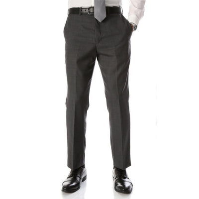 Ben Medium Grey Wool Blend Modern Fit Traveler Pants | Grey Wool Pants for Men - Ferrecci USA 