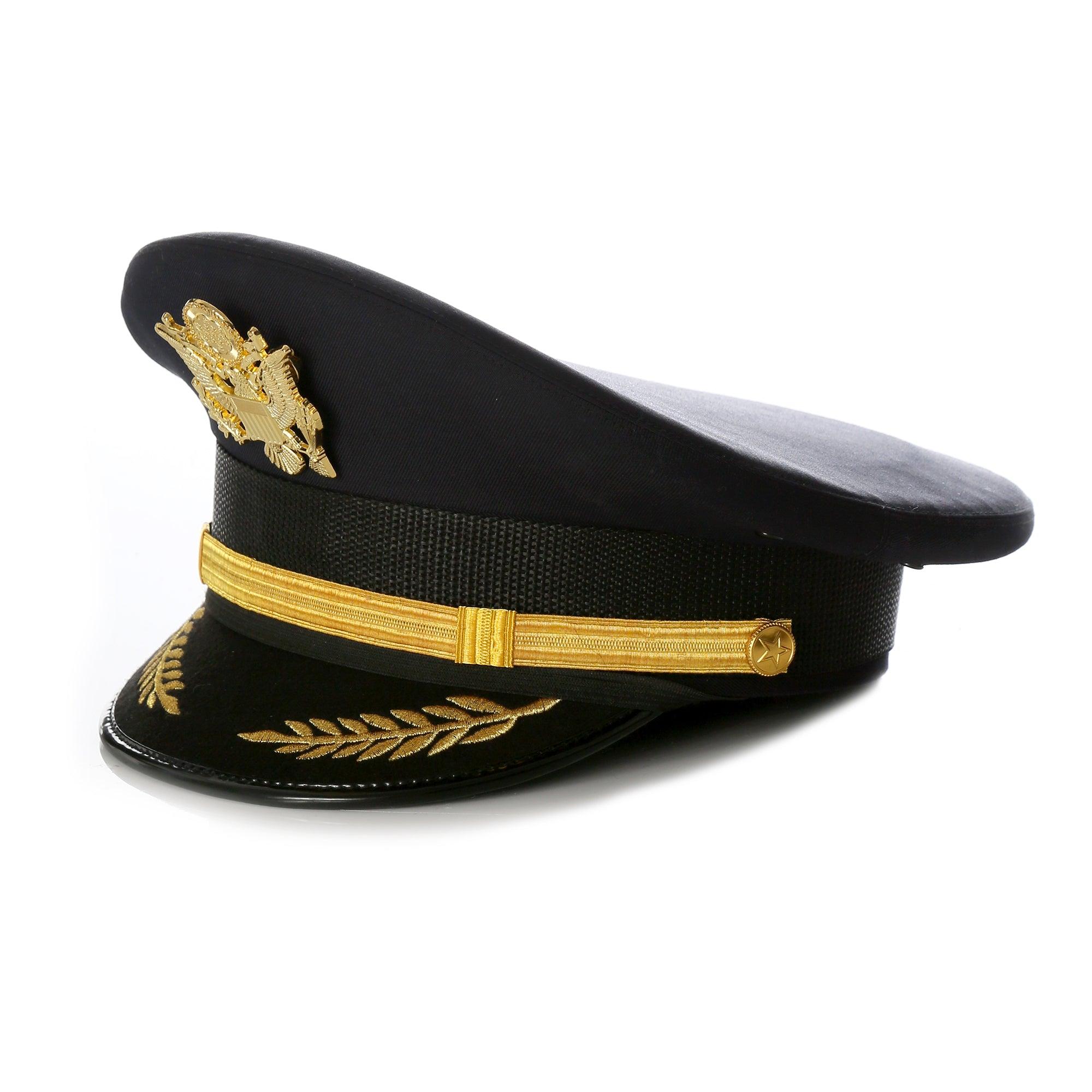 Ferrecci Black Military Cadet Captain Sailor Hat Small