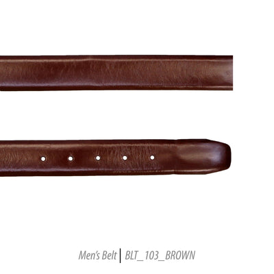Ferrecci Mens 100% Genuine 103 Brown Leather Belt - One size Fits All - Ferrecci USA 