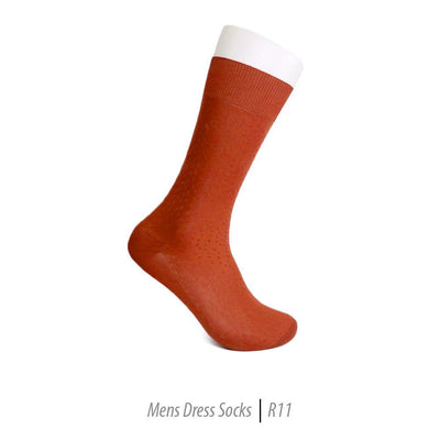 Men's Short Nylon Socks R11 - Rust - Ferrecci USA 