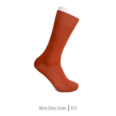 Men's Short Nylon Socks R13 - Rust - Ferrecci USA 