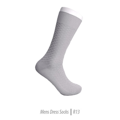 Men's Short Nylon Socks R13 - Silver - Ferrecci USA 