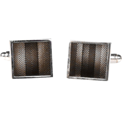 Silvertone Square Grey Cufflinks with Jewelry Box - Ferrecci USA 
