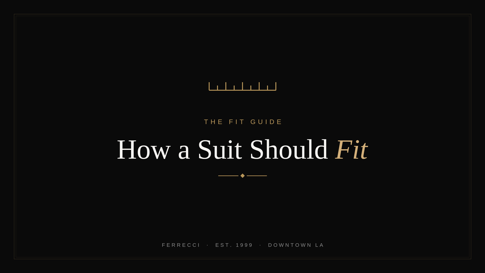 How a Suit Should Fit: The Ferrecci Field Guide