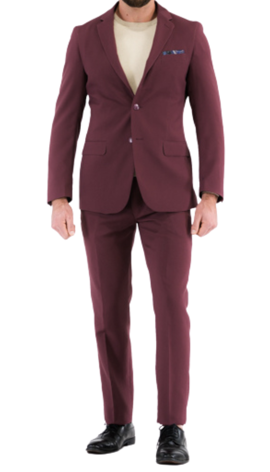 Paul Lorenzo men's burgundy slim fit 2-piece suit