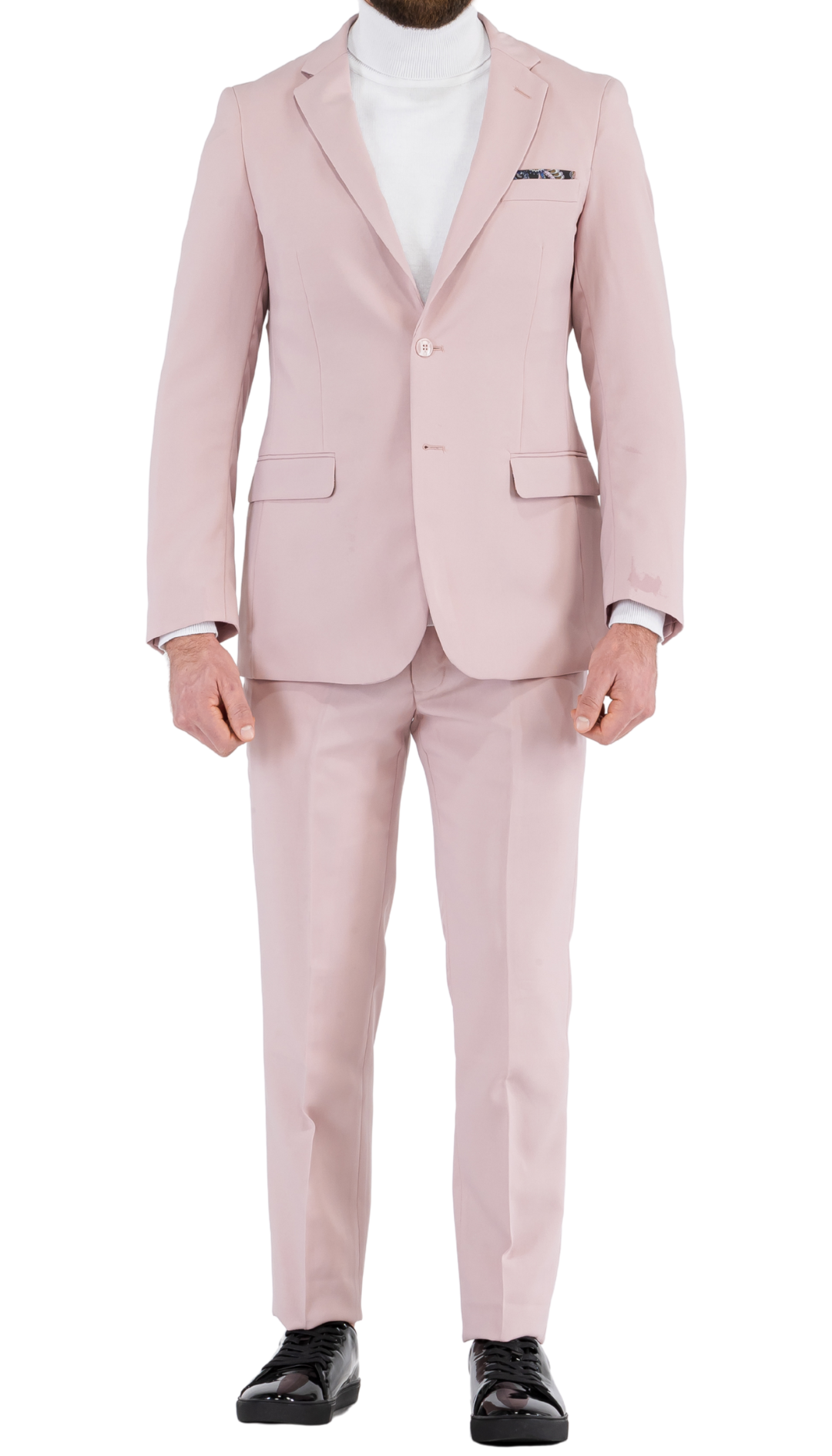 Paul Lorenzo men's pale mauve slim fit 2-piece suit