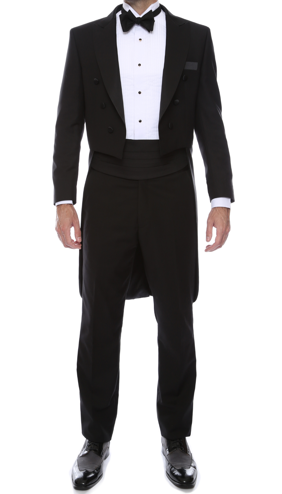 Ferrecci Black Peak Lapel Tailcoat Tuxedo Set