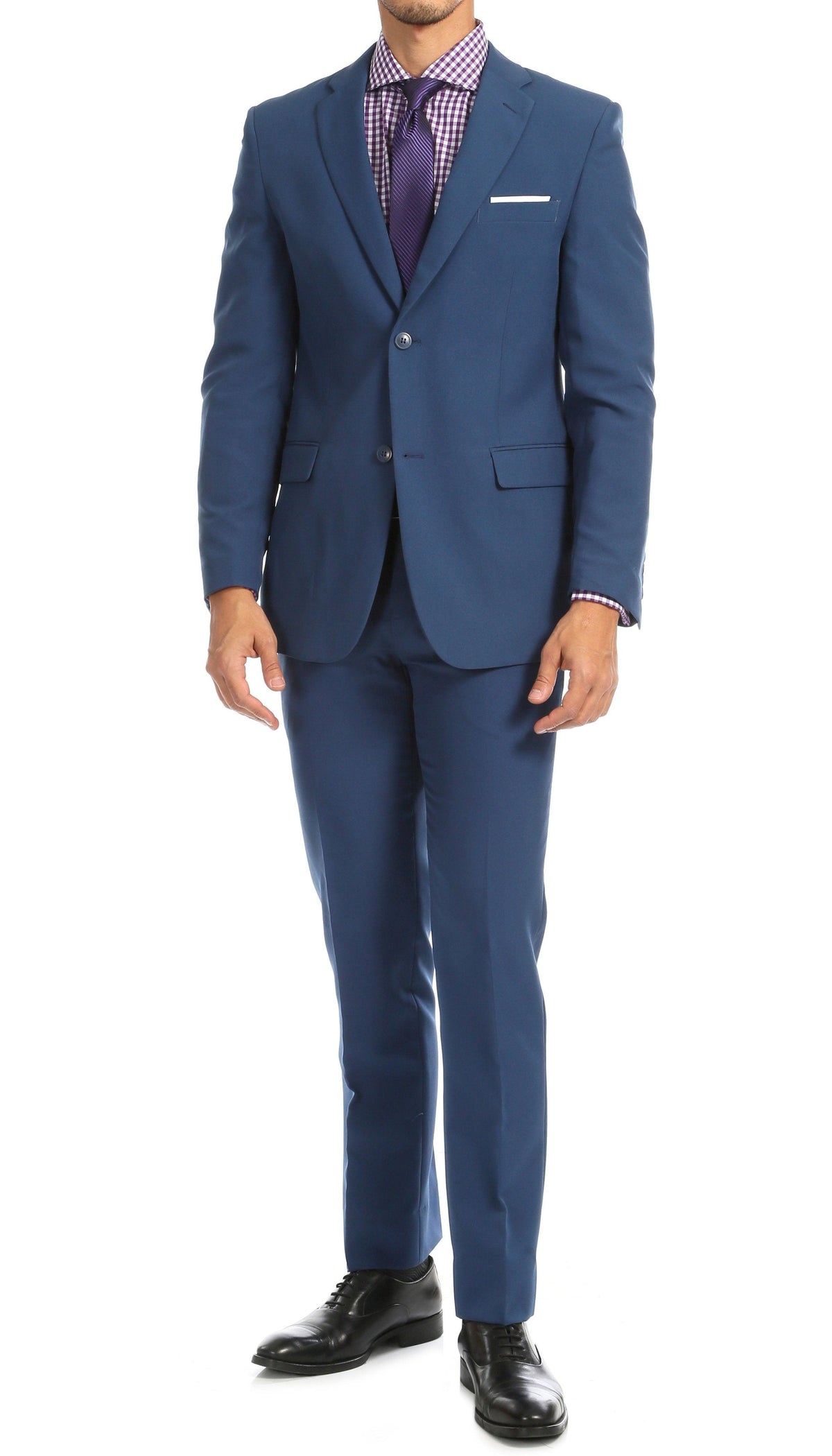 Paul Lorenzo men's indigo slim fit 2-piece suit