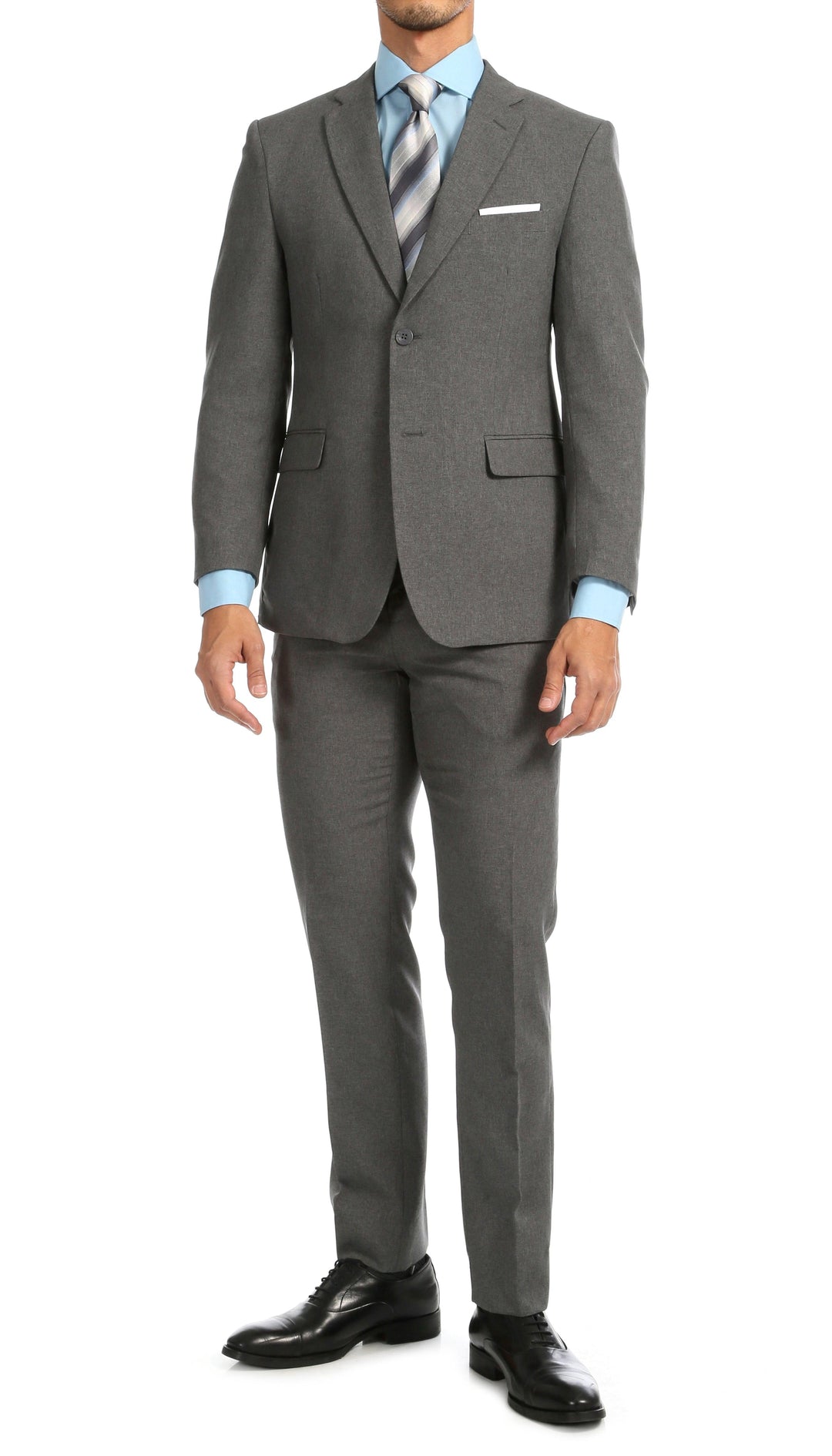 Paul Lorenzo men's heather grey slim fit 2-piece suit