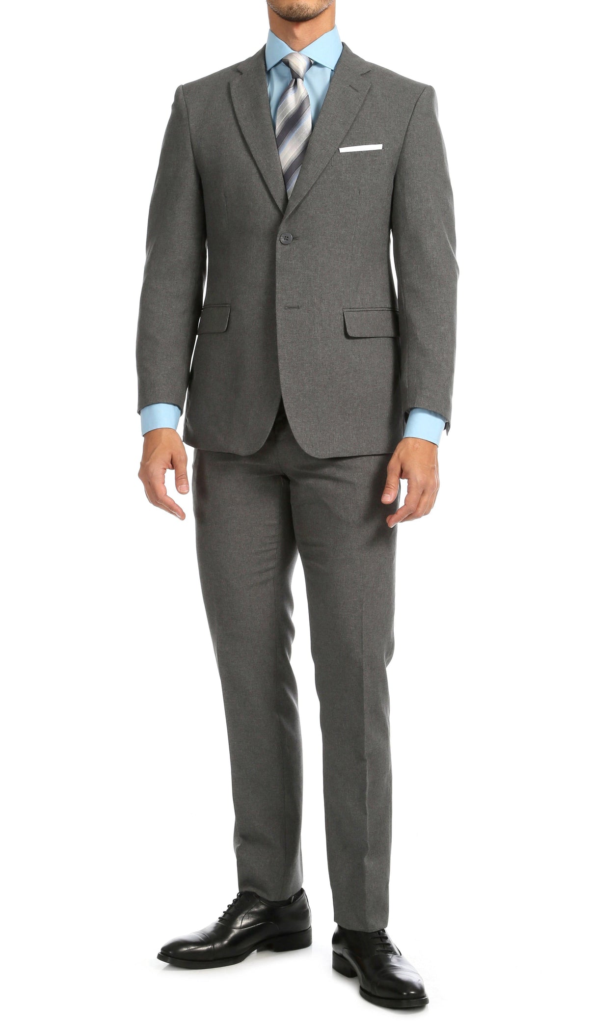Paul Lorenzo men's heather grey slim fit 2-piece suit