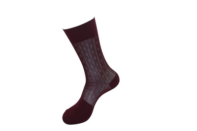 Men's Nylon Socks 108 Burgandy - FHYINC best men's suits, tuxedos, formal men's wear wholesale