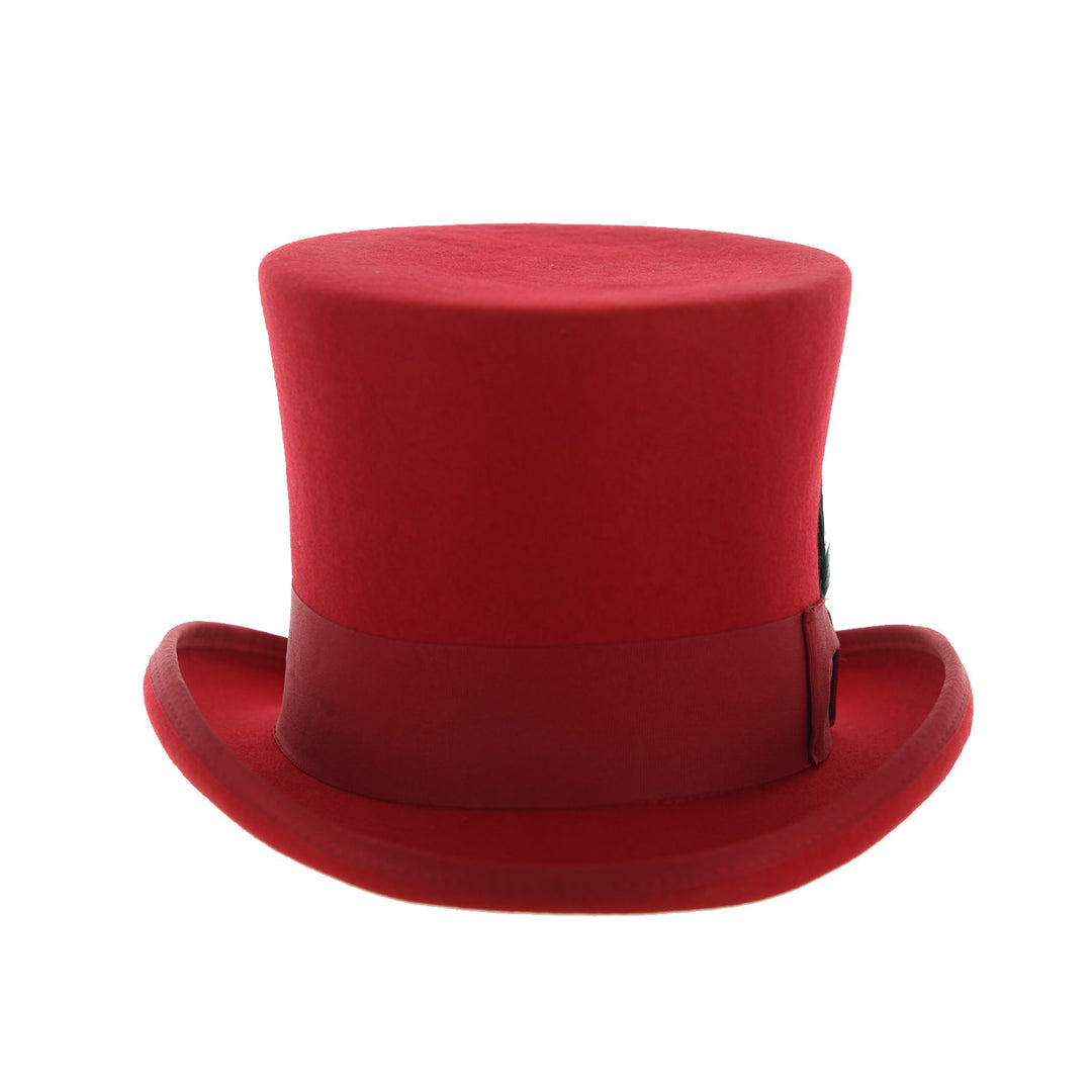 Red Wool Felt Top Hat for Men | Ferrecci