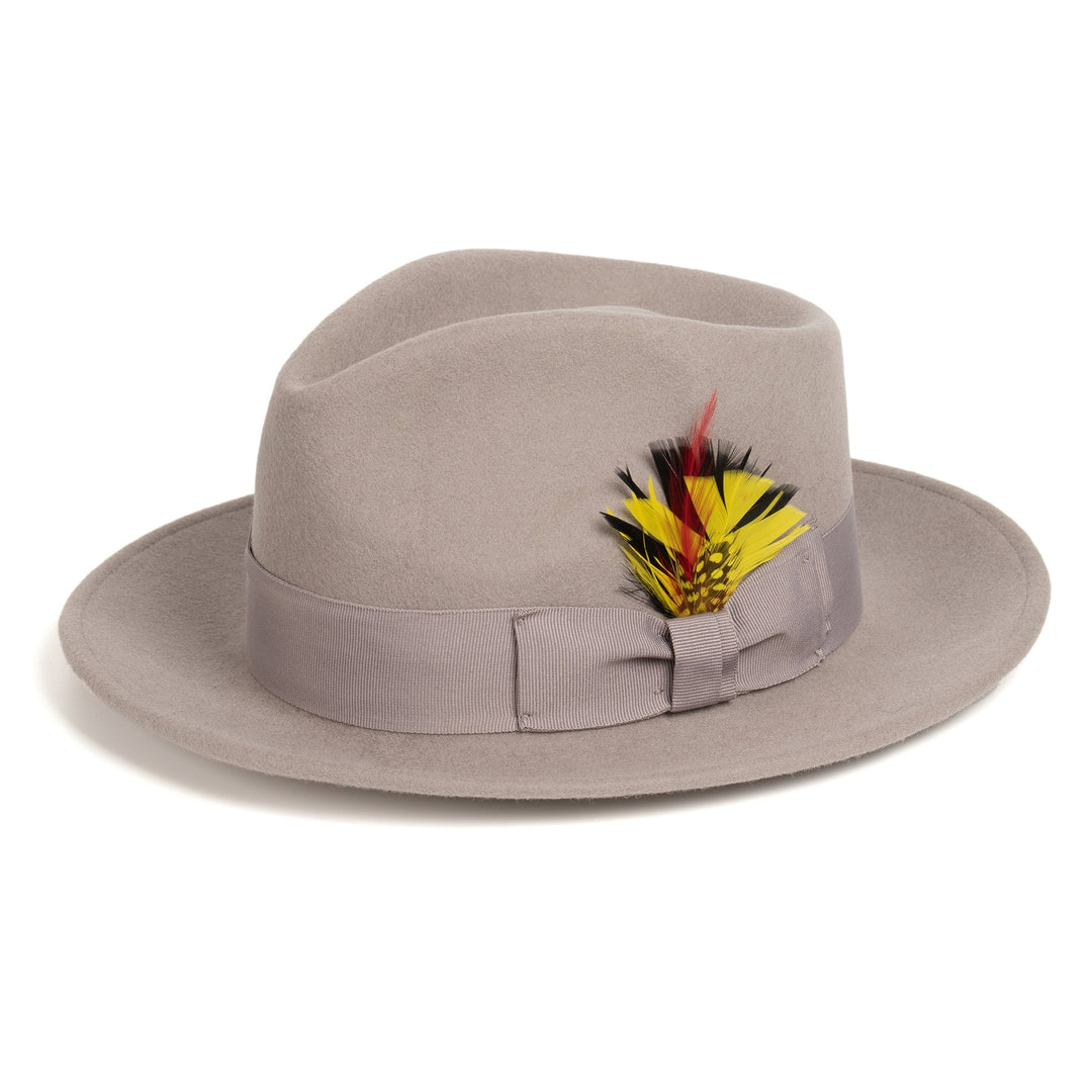 Crushable Light Grey 100% Australian Wool Fedora Hat display picture 1