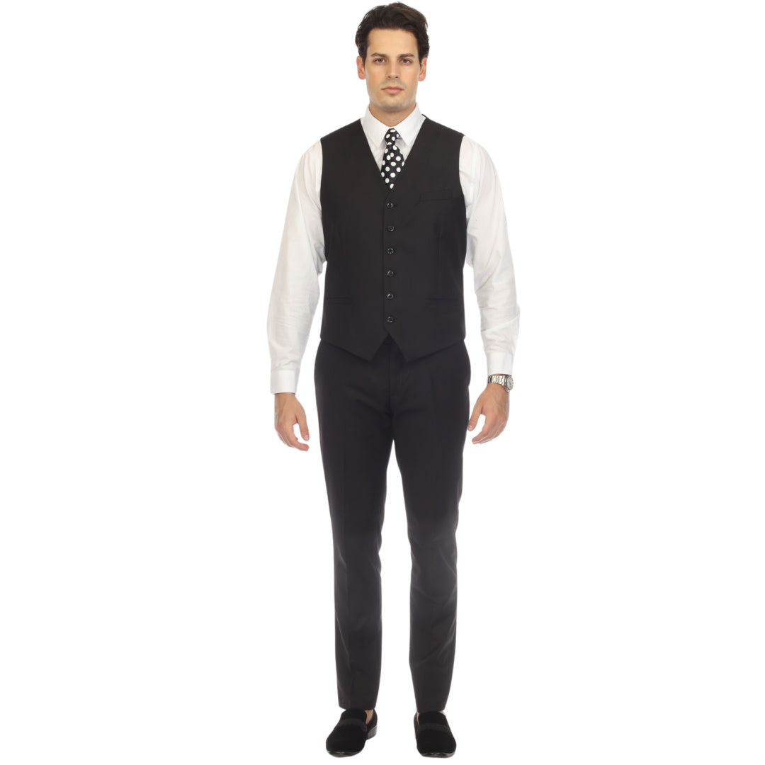 Solo Adjustable Casual &amp; Formal Black Vest