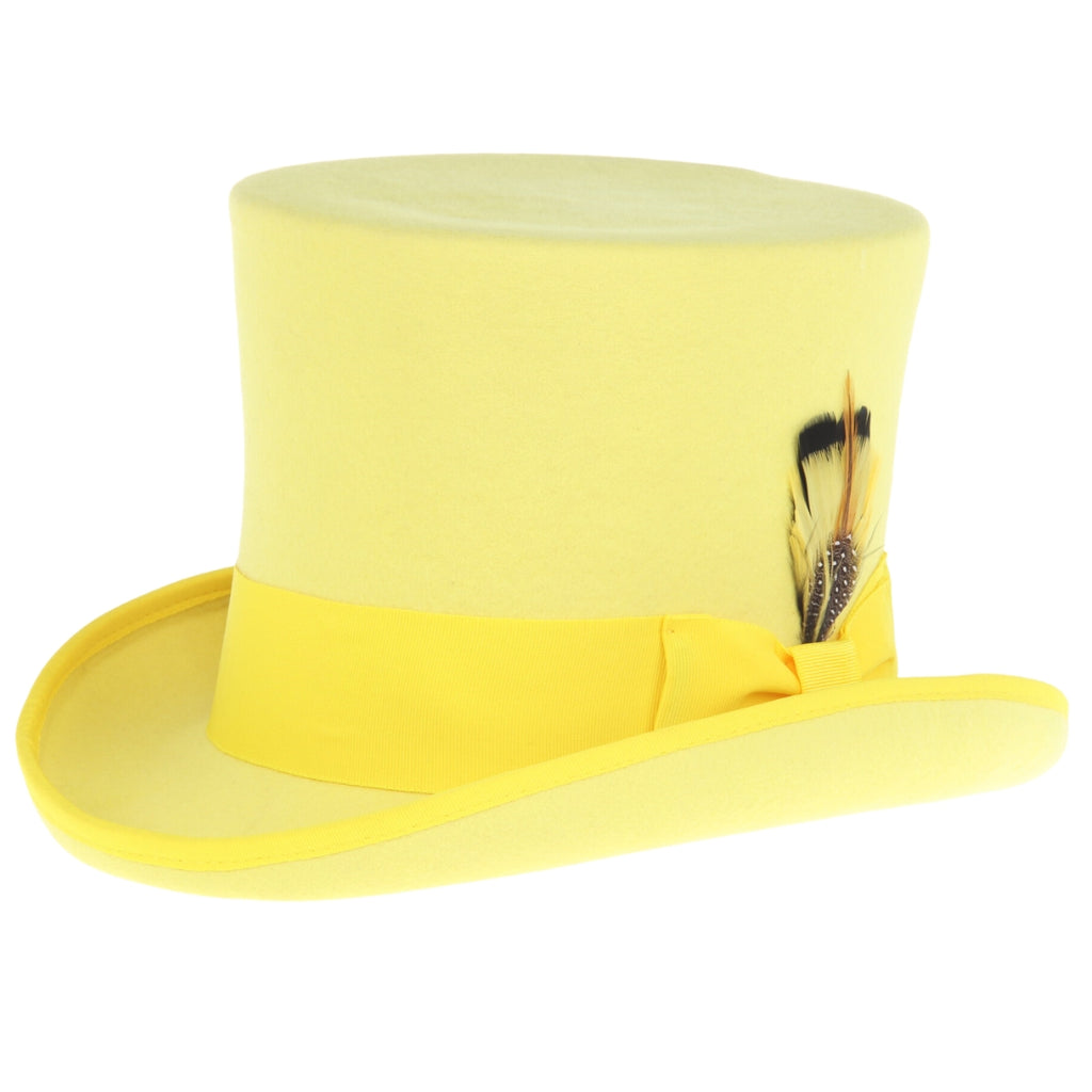 Yellow Top Hat | Mad Hatter Hat | Steampunk Hat | Ferrecci USA Medium