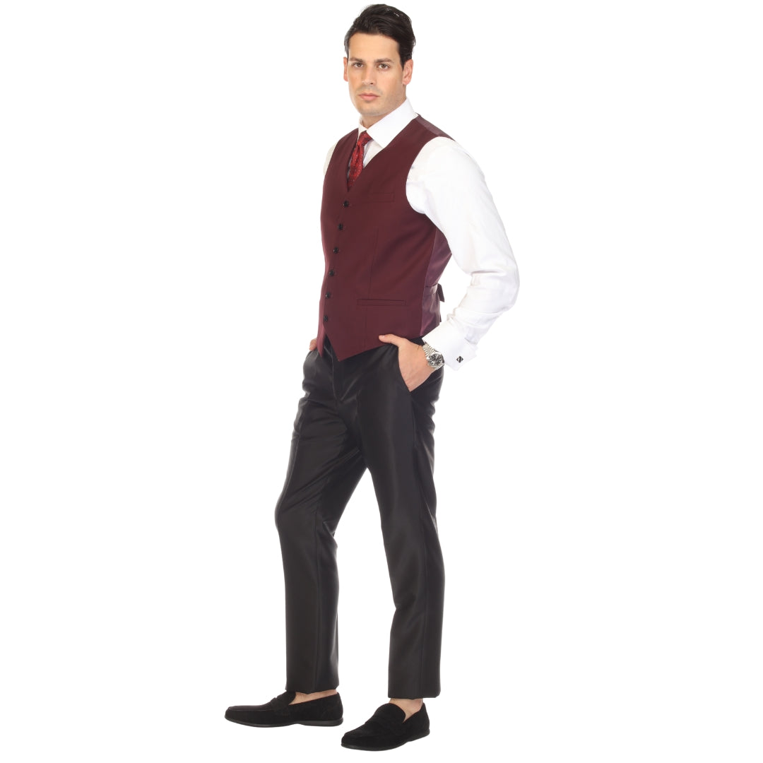 Solo Adjustable Casual &amp; Formal Burgundy Vest