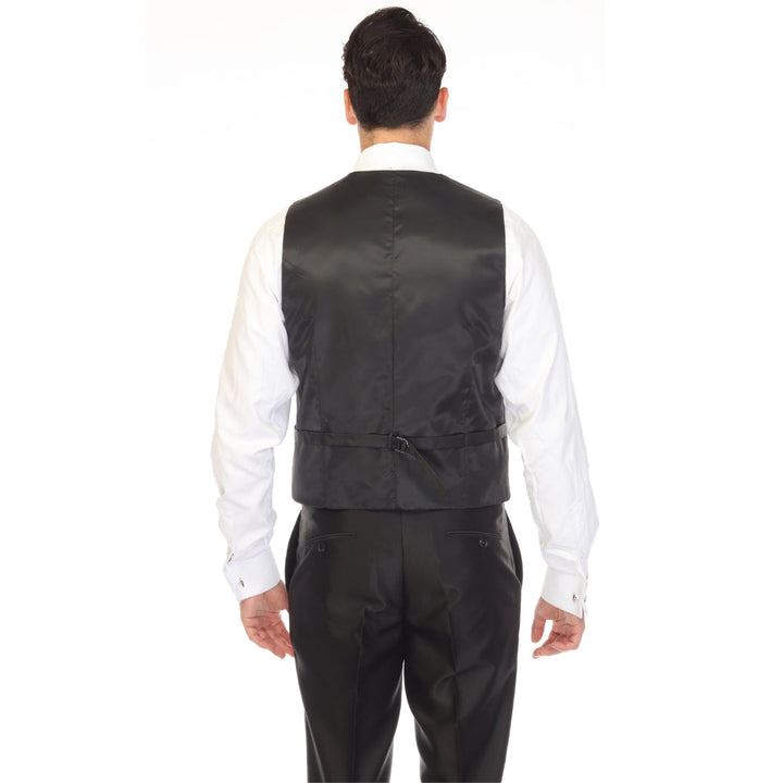 Ferrecci Cruz Mens Double Breasted Black Vest — styled view