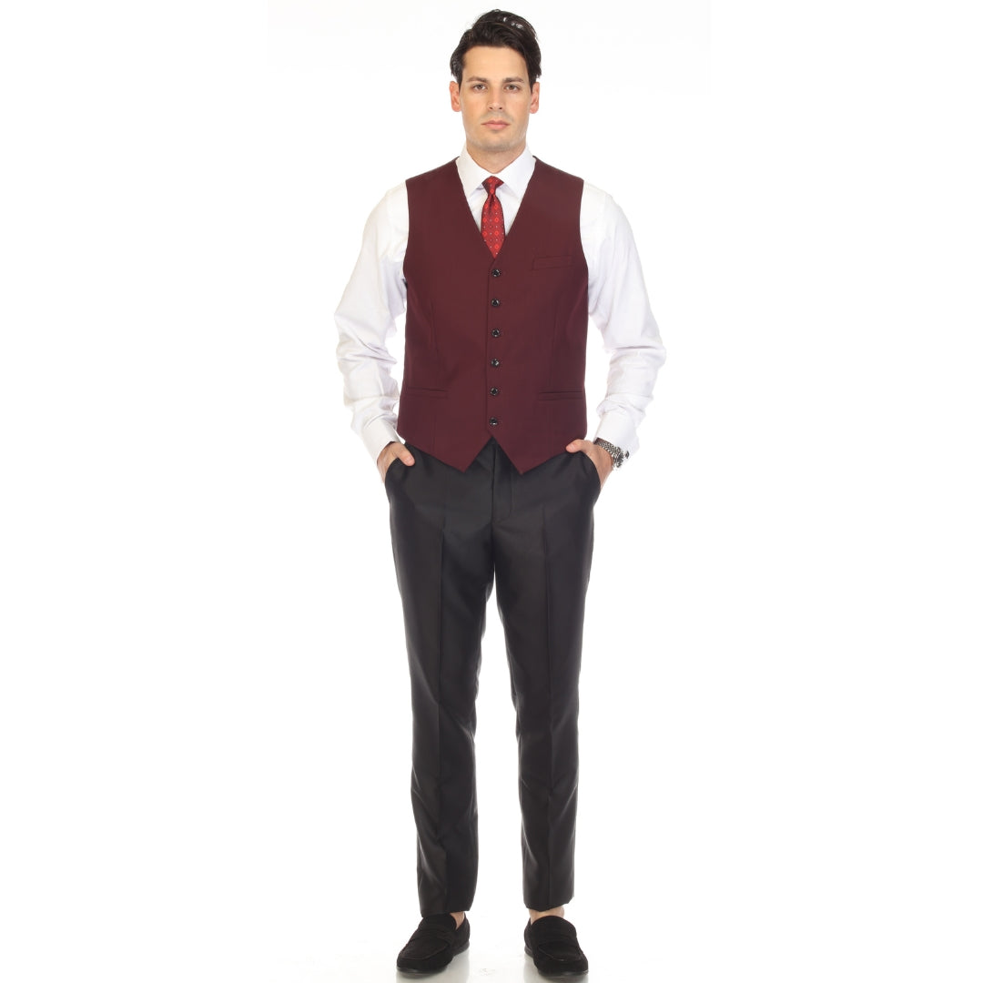 Solo Adjustable Casual &amp; Formal Burgundy Vest
