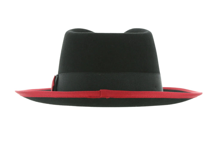 Ferrecci Jacob Trilby Soft 100% Australian Wool Felt Body With Removable Feather Red Black Hat Great for Travel