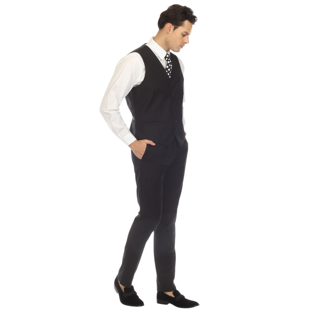 Solo Adjustable Casual &amp; Formal Black Vest