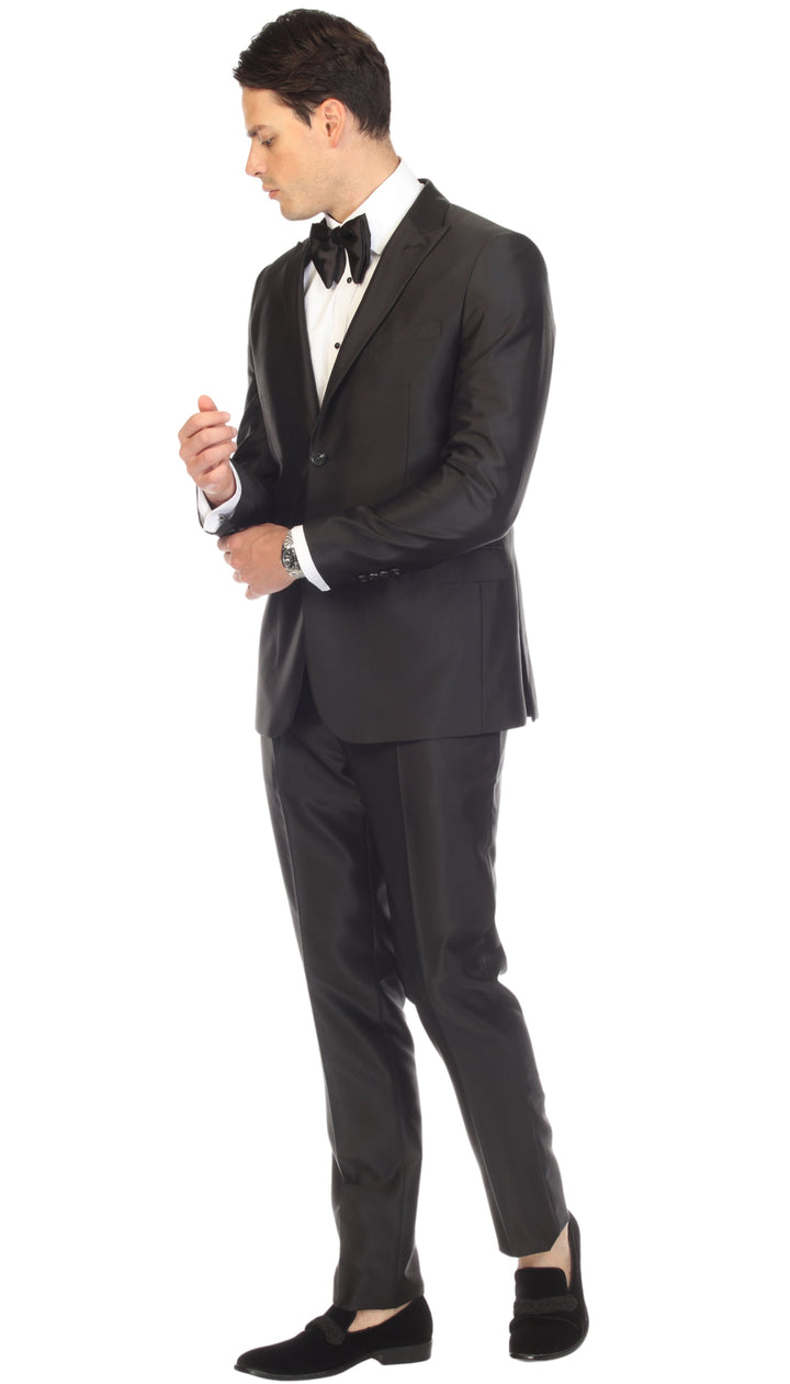 Oxford Black Sharkskin Slim Fit 2 Piece Suit