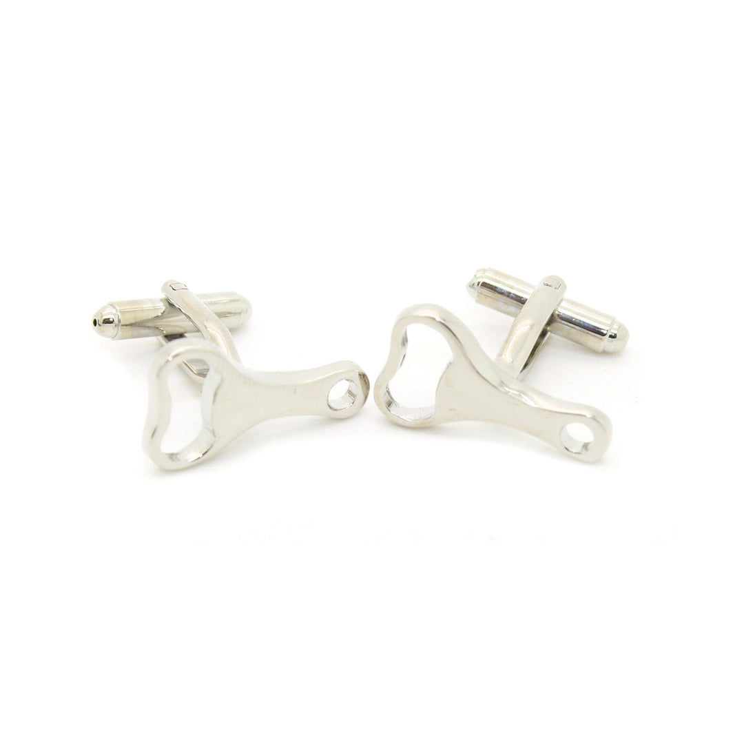 Silvertone Bottle Opener Cuff Links With Jewelry Box - FHYINC