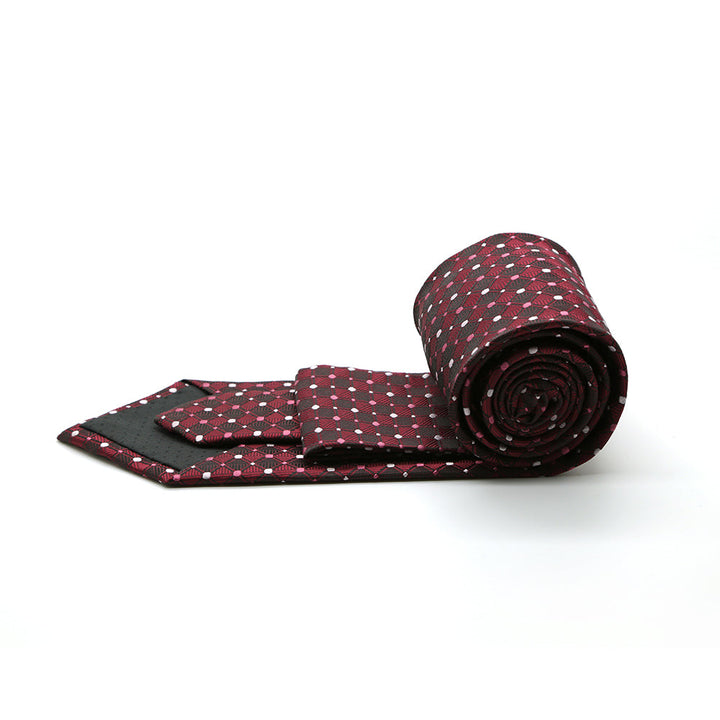 Ferrecci Mens Red Diamond Necktie with Handkerchief Set - FHYINC best men&