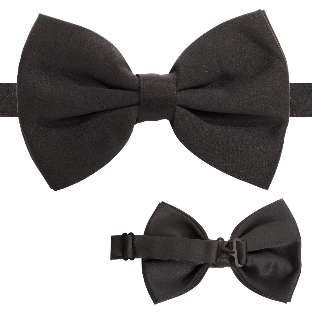 Axis Black Adjustable Satin Bowtie - FHYINC best men&