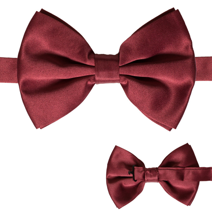 Axis Burgundy Adjustable Satin Bowtie - FHYINC best men&
