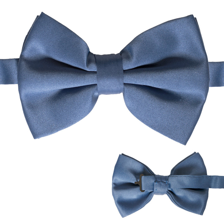 Axis Navy Blue Adjustable Satin Bowtie - FHYINC best men&