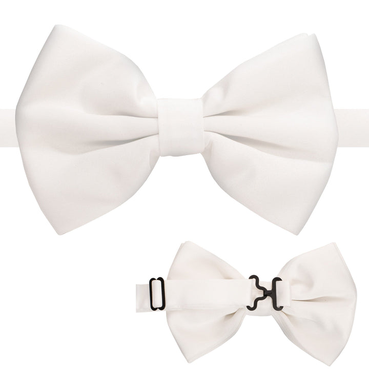 Axis White Adjustable Satin Bowtie - FHYINC best men&
