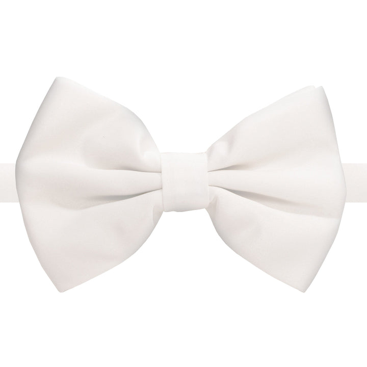 Axis White Adjustable Satin Bowtie - FHYINC best men&