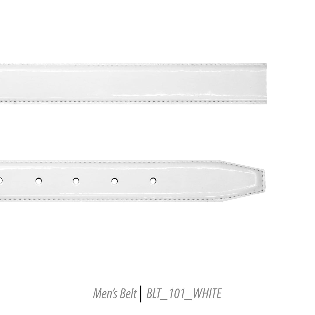 Ferrecci Mens 100% Genuine Shiny White Leather Belt - One size Fits All - FHYINC best men's suits, tuxedos, formal men's wear wholesale