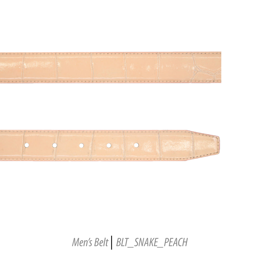 Ferrecci Mens 100% Genuine Leather Peach Belt w/Snake Top - One size Fits All - FHYINC best men's suits, tuxedos, formal men's wear wholesale