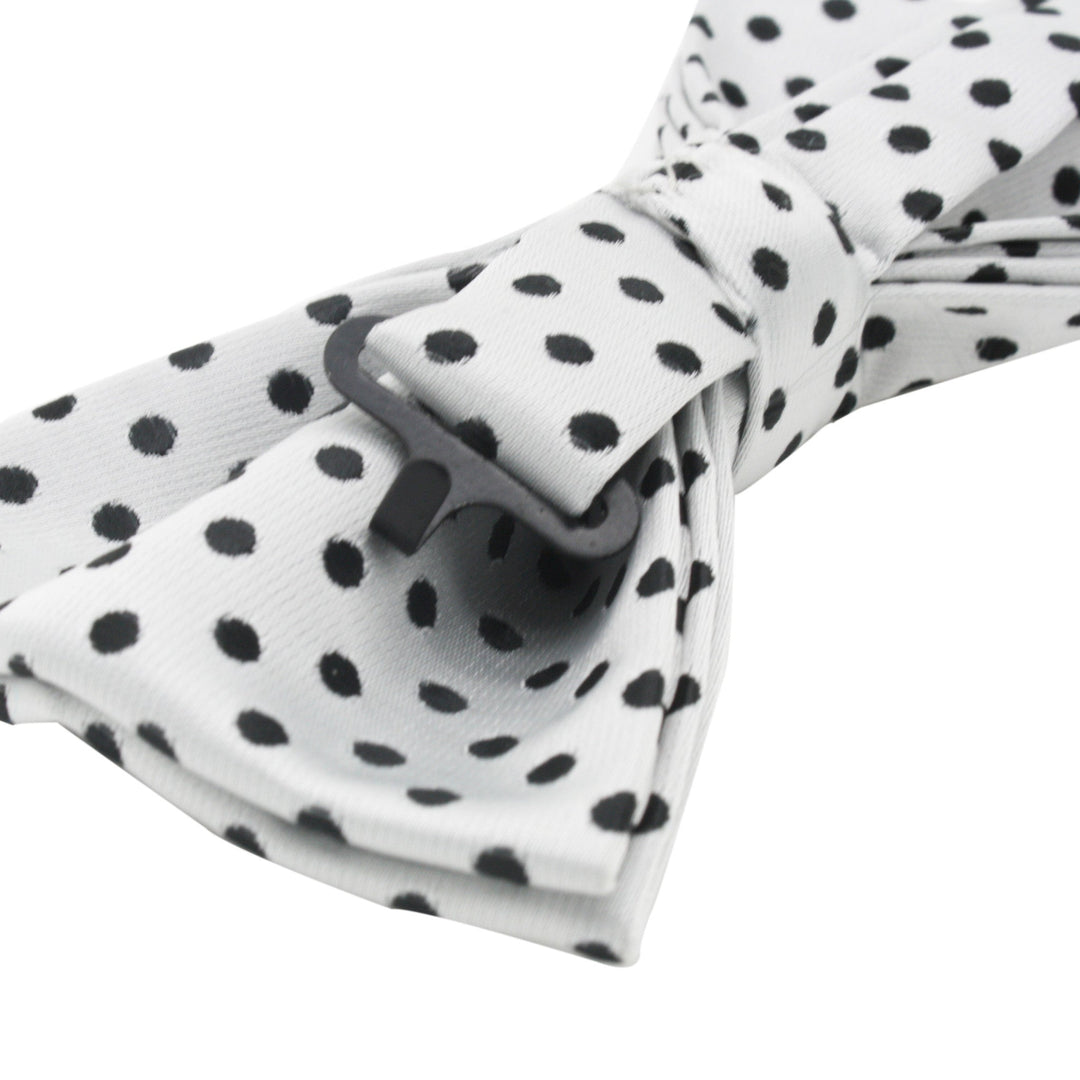 Turner White and Black Polkadot Bow Tie - FHYINC best men&