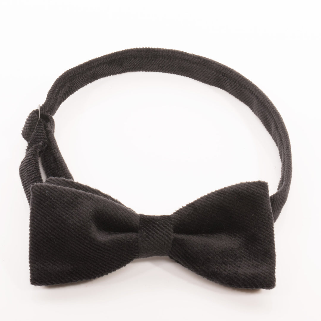 Black Enzo velvet bow tie with adjustable neckband